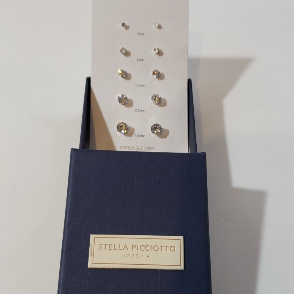 Stella picciotto sterling silver and cz studs